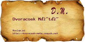 Dvoracsek Máté névjegykártya