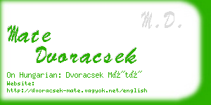 mate dvoracsek business card
